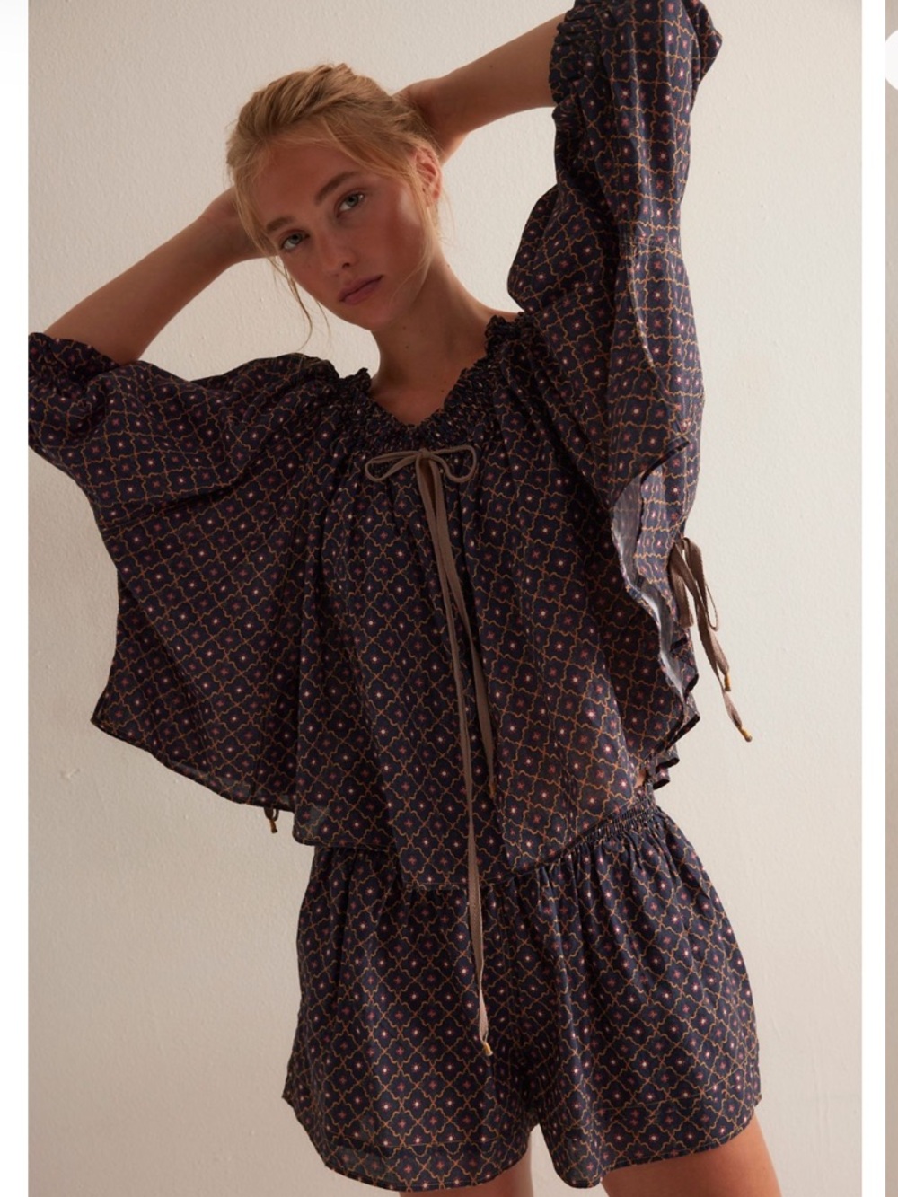 NWT! Free People Brighter Days Lounge Set Navy Combo XL